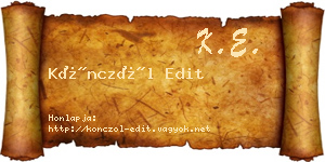 Könczöl Edit névjegykártya